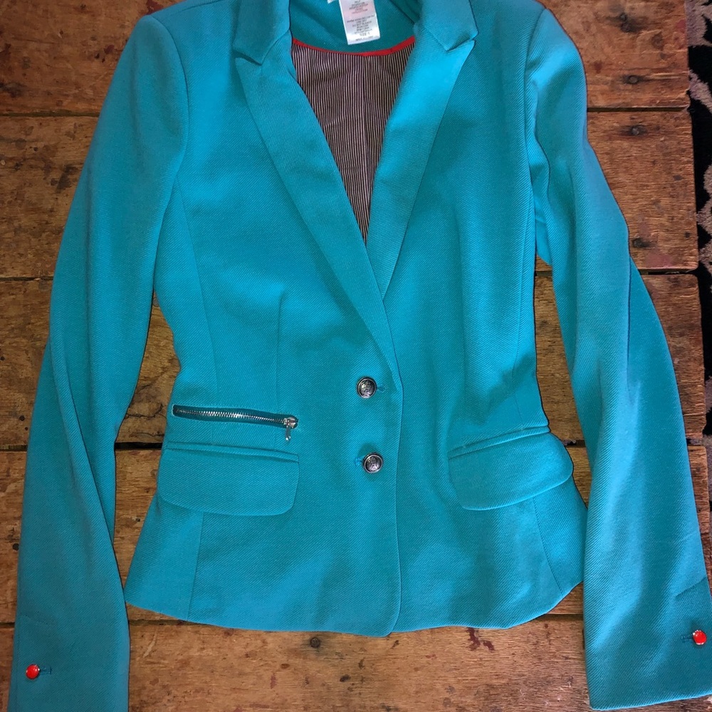Turquoise extremely fitted blazer XS